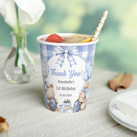 Gobelets En Papier Berry Sweet Watercolor Blueberry fête d'anniversai (Insitu)