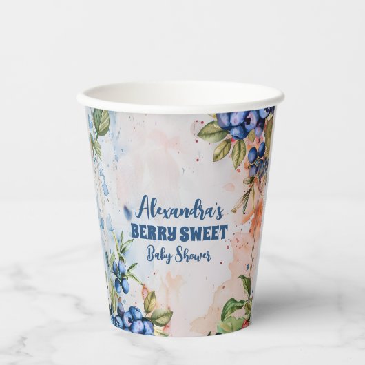 Gobelets En Papier Berry Sweet Wild Berries & Fleurs Baby shower (Recto)