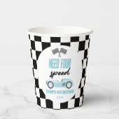 Gobelets En Papier Besoin de quatre Speed Blue Race Car 4e fête d'ann (Verso)