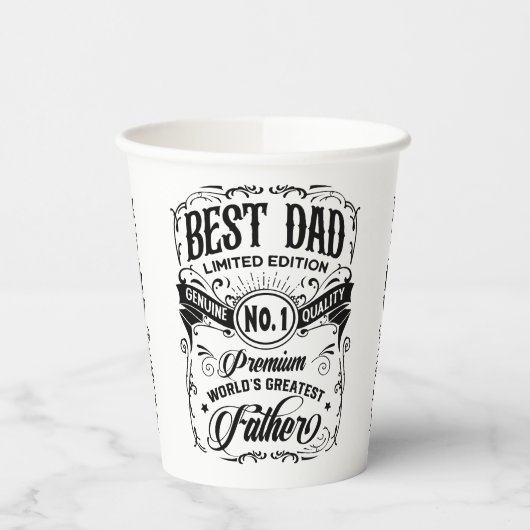Gobelets En Papier Best Dad Limited Edition Premium Père (Gauche)