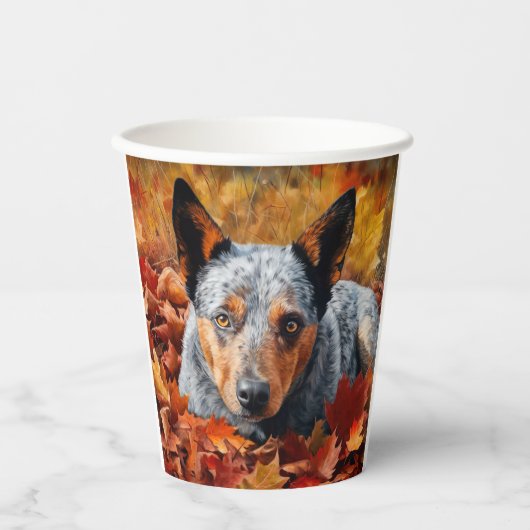 Gobelets En Papier Bétail australien en automne Feuilles automne Insp (Recto)