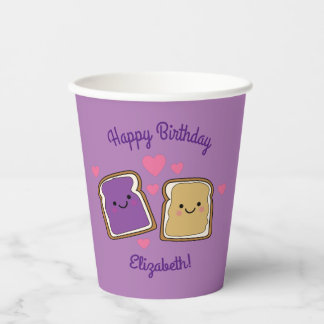 Gobelets En Papier Beurre d'arachide et Jelly fête d'anniversaire PBJ