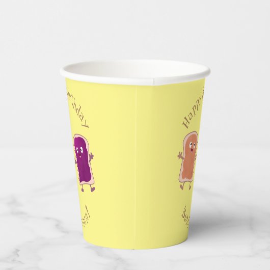 Gobelets En Papier Beurre d'arachide mignonne et caricature sandwich (Droite)