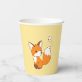 Gobelets En Papier Beurre de surveillance Little Fox sur Jaune (Verso)