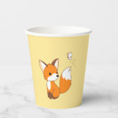 Gobelets En Papier Beurre de surveillance Little Fox sur Jaune (Recto)