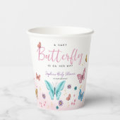 Gobelets En Papier Beurre mignon et fille rose Baby shower des filles (Verso)