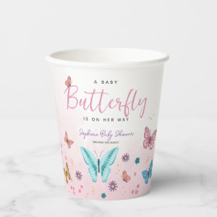 Gobelets En Papier Beurre mignon et fille rose Baby shower des filles