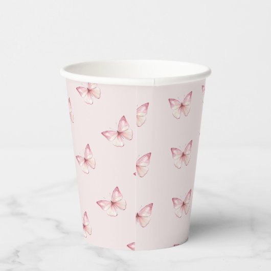 Gobelets En Papier Beurre rose Aquarelle (Droite)