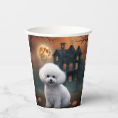 Gobelets En Papier Bichon Frise Halloween effroi (Recto)