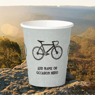 Gobelets En Papier Bicyclettes et votre texte - thème sport masculin