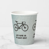 Gobelets En Papier Bicyclettes et votre texte - thème sport masculin (Recto)