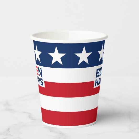 Gobelets En Papier Biden Harris Red White and Blue Stars and Stripe (Gauche)