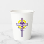 Gobelets En Papier Bienheureux Croix de Pâques Bible Verse Résurrecti (Verso)