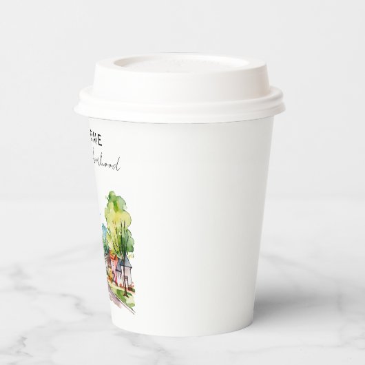 Gobelets En Papier Bienvenue dans le quartier (Gauche)