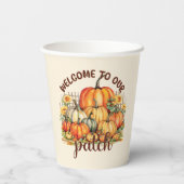 Gobelets En Papier Bienvenue dans notre Patch - Cosy Citrouille Patch (Verso)