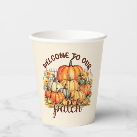 Gobelets En Papier Bienvenue dans notre Patch - Cosy Citrouille Patch (Recto)