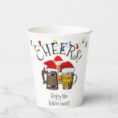 Gobelets En Papier Bière Père Noël CHEERS Noël (Verso)