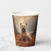 Gobelets En Papier Biewer Terrier à l'automne Leaves automne Inspire (Recto)