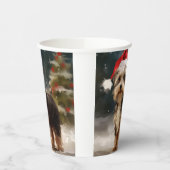 Gobelets En Papier Biewer Terrier Chien dans Noël de neige (Gauche)