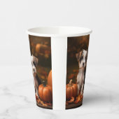 Gobelets En Papier Biewer Terrier Chiot Automne Citrouille délice (Gauche)