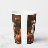 Gobelets En Papier Biewer Terrier Chiot Automne Citrouille délice (Droite)