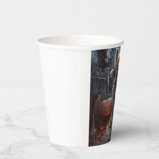 Gobelets En Papier Biewer Terrier équitation Moto Halloween Effrayer (Droite)