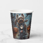 Gobelets En Papier Biewer Terrier équitation Moto Halloween Effrayer (Recto)