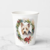 Gobelets En Papier Biewer Terrier Noël Wreath Festive Pup (Verso)