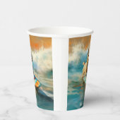 Gobelets En Papier Biewer Terrier Plage Surf Peinture (Droite)