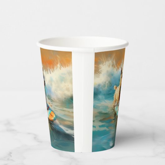 Gobelets En Papier Biewer Terrier Plage Surf Peinture (Droite)