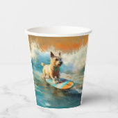 Gobelets En Papier Biewer Terrier Plage Surf Peinture (Recto)