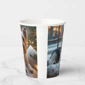 Gobelets En Papier Biewer Terrier With Christmas Lights Holiday (Gauche)
