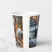 Gobelets En Papier Biewer Terrier With Christmas Lights Holiday (Droite)
