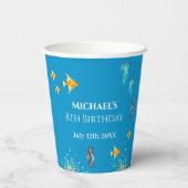 Gobelets En Papier Big 8th Under the Sea Anniversaire Photo Collage (Verso)