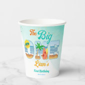 Gobelets En Papier Big One surf plage été anniversaire vaisselle (Recto)