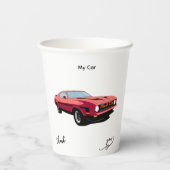 Gobelets En Papier Big Red Car Paper Cup – Custom Text Party Cup (Verso)