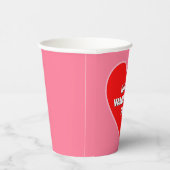 Gobelets En Papier Big Red Happy Valentine's Day Heart (Droite)