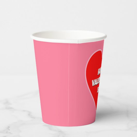 Gobelets En Papier Big Red Happy Valentine's Day Heart (Droite)