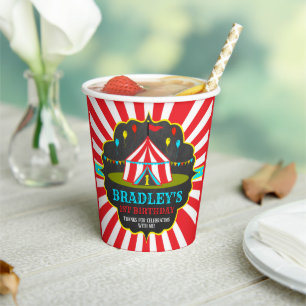 Gobelets En Papier Big Top Carnival Carnival Chalkboard 1er anniversa