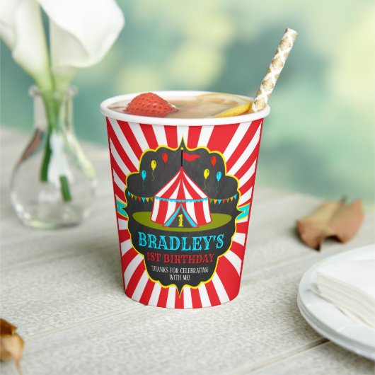 Gobelets En Papier Big Top Carnival Carnival Chalkboard 1er anniversa (Insitu)