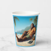 Gobelets En Papier Bigfoot sur la plage (Verso)
