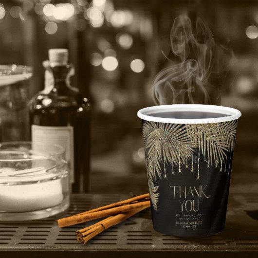 Gobelets En Papier Bijoux feuille feuille Mariage or ID830