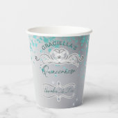 Gobelets En Papier Bijoux Turquoises en argent Tiara Quinceañera (Verso)