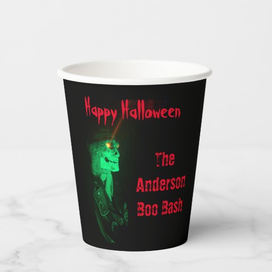 Gobelets En Papier Biker Billy Halloween Skeleton (Recto)