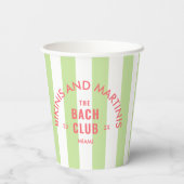 Gobelets En Papier Bikinis et Martinis Le Club Bach Ruban Vert (Verso)