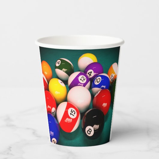 Gobelets En Papier Billiard Balls (Verso)