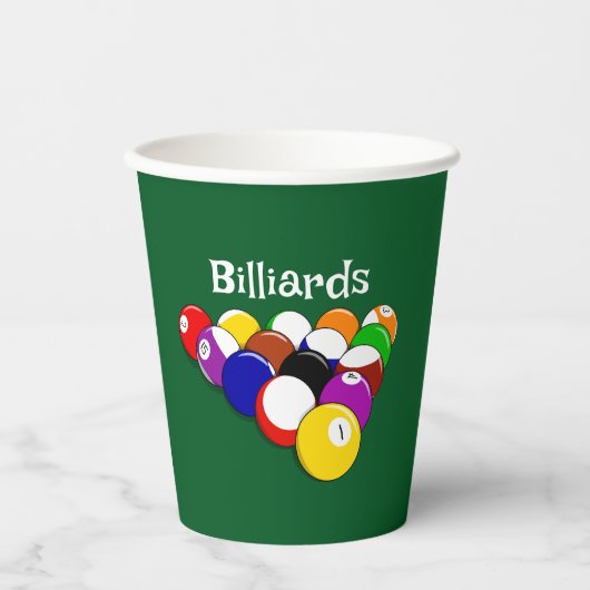 Gobelets En Papier Billiard Balls Design Paper Cup (Recto)