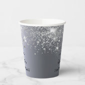 Gobelets En Papier Birthday argent parties scintillant scintille nom (Gauche)