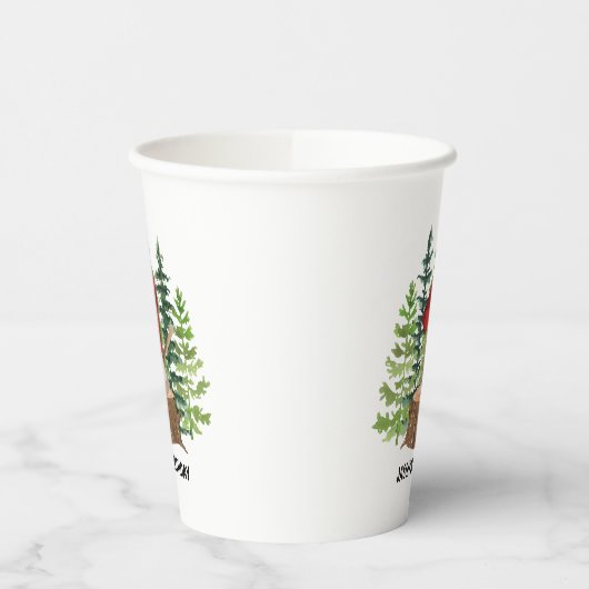 Gobelets En Papier Bison de bûcheron 1er anniversaire Plaid (Gauche)