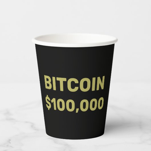 Gobelets En Papier Bitcoin 100000 Célébration (Recto)